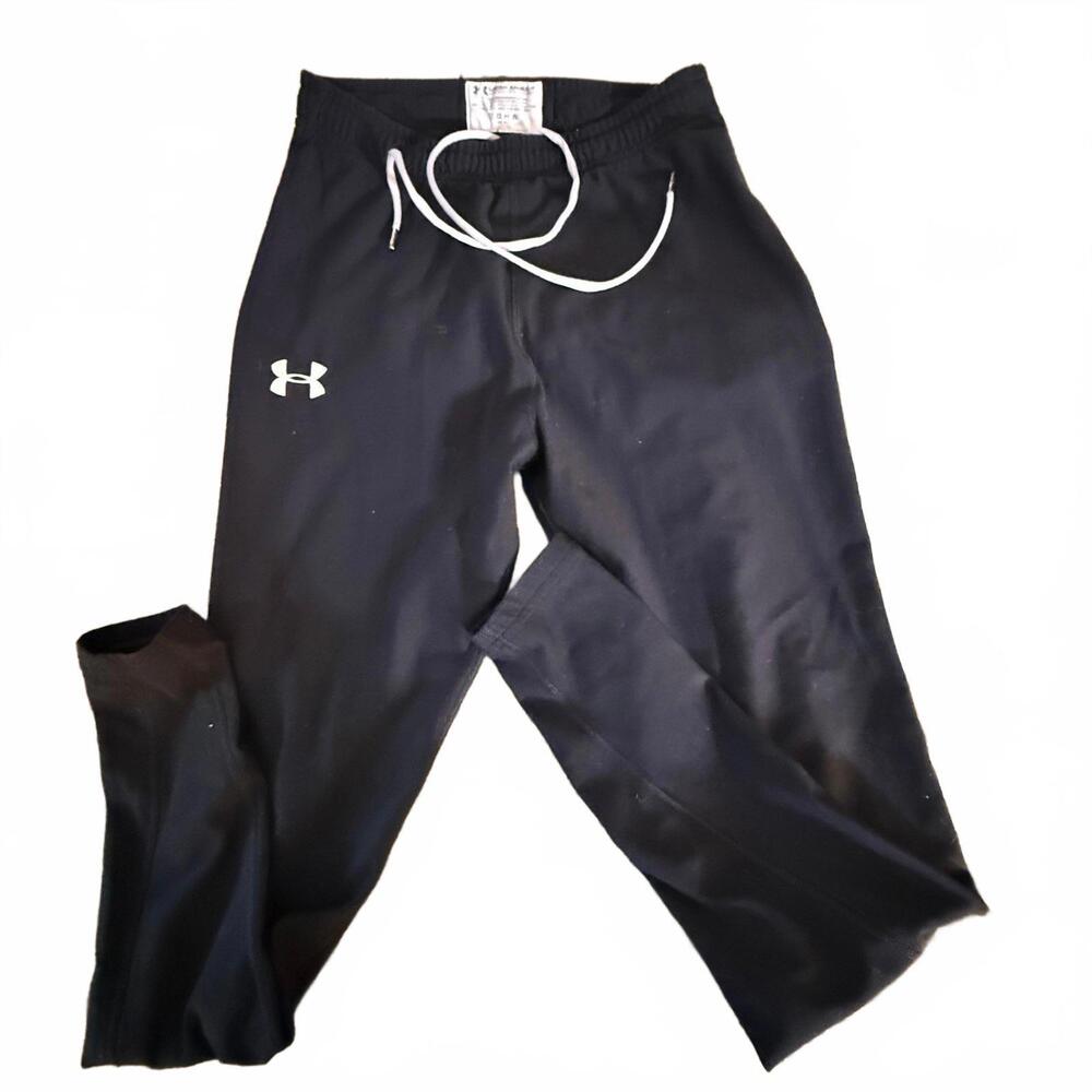 Under Armour Youth SZ Large Black Track Pants. Drawstring/Elastic Waist